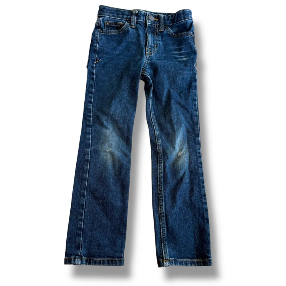 5/$35   Cat & Jack Boys Jeans Straight Blue Size 5 Slim‎ Adjustable Waist